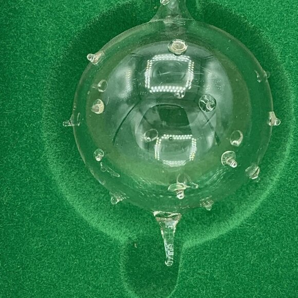 Vintage Blown Glass Christmas Ornament with Frosted Bow – Tomorrows Treasures - Picture 2 of 8